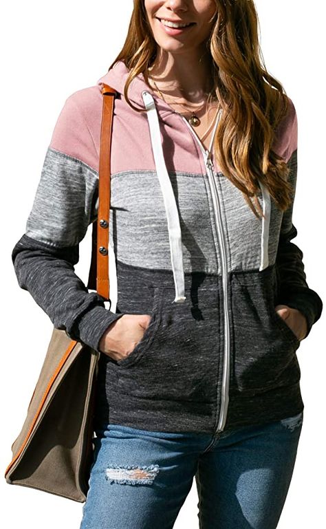 Doublju Lightweight Thin Zip-Up Hoodie Jacket for Women with Plus Size