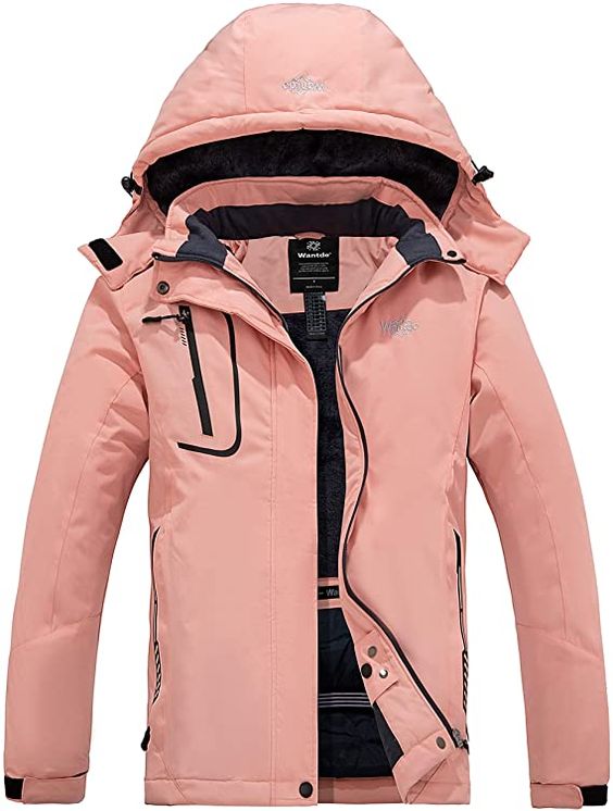 Wantdo Women's Mountain Waterproof Ski Jacket Windproof Rain Jacket ...