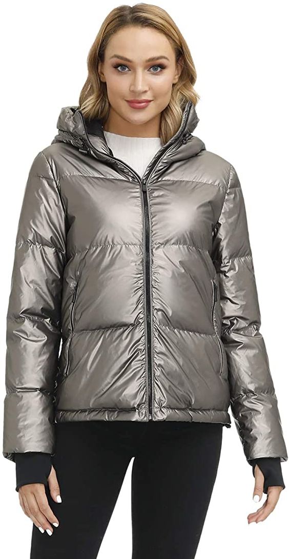 Royal Matrix Women’s Hooded Puffer Down Jacket Lightweight Quilted Warm ...