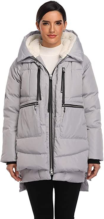 Emperor Goose Women's Down Jacket Hooded Colorblock Puffer Parka Winter ...