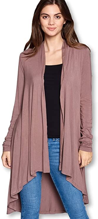 Women Long Duster Maxi Open Front Casual Soft Bamboo Cardigan - Made in USA