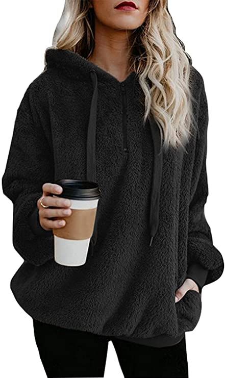 ReachMe Womens Oversized Sherpa Pullover Hoodie with Pockets Fuzzy Fleece Sweatshirt Tie Dye Fluffy Coat